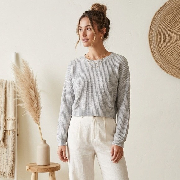 Hollister Sweaters - Hollister Crop Sweater Pale Blue Size Small